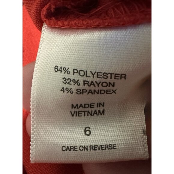 NY&C 7th Design Straight Leg Stretch Waist Red Work Pants Size 6 - Picture 10 of 10